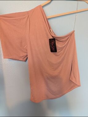 Cherish One-Shoulder Dusty Rose Blouse